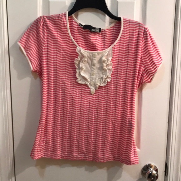 ⚡️FINAL PRICE⚡️ Moschino Vintage Ruffle Pink Top - Picture 1 of 13